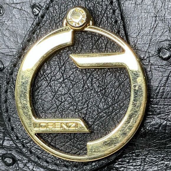 Lorenzi Genuine Ostrich Skin Ladies Handbag - Picture 11 of 11